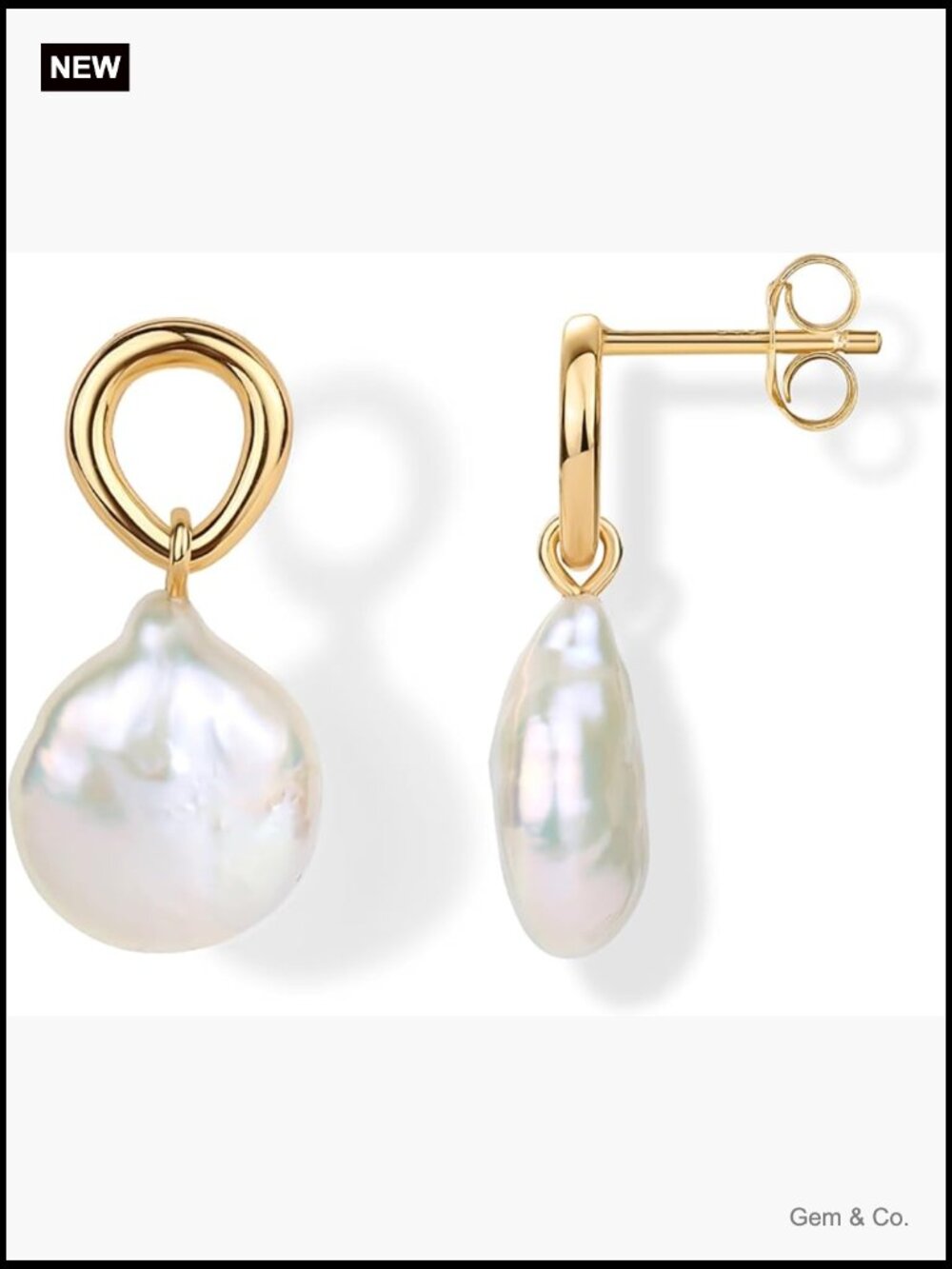 Pearl Statement Drop Bridal Earrings - 925 Sterling Silver Posts Dangle Studs
